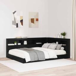 Berkfield Home Storage Headboard with Shelf Black oak 140 cm Engineered wood - thumbnail 2