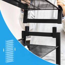 SONGMICS 12-Tier Stackable Shoe Storage Metal Adjustable Flat Angled Shelves in Black - thumbnail 5