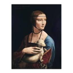 Artery8 Da Vinci Framed Wall Art Lady with an Ermine La Belle Ferronniere in Black - Size: A4 - thumbnail 3