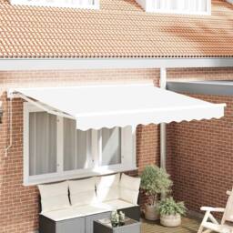 Berkfield Home Retractable Awning Manual White 350x200 cm - thumbnail 2
