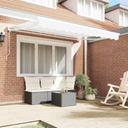 Berkfield Home Retractable Awning Manual White 350x200 cm - thumbnail 1
