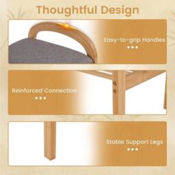 Kelvenix 2-Tier Shoe Rack Bamboo Shoe Bench in Natural - Size: 0.6m2 - thumbnail 4