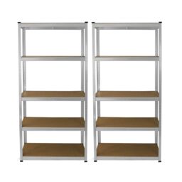 Monstershop 2 x Galvanised Racking Units 90 x 40 x 180 in Silver - thumbnail 2