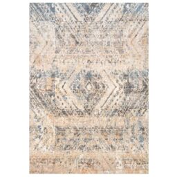 Kukoon Greige Distressed Diamond Area Rug in Beige - Size: 80 cm x 150 cm - thumbnail 1