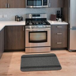 THE RUGS Washable Non-Slip Designer Mat Dark Grey Border - 116D - Size: 50 cm x 80 cm - thumbnail 4