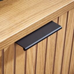 Home Source Contemporary Wooded Bedside Cabinet 2 Drawers Bedroom Organiser in Natural - thumbnail 6