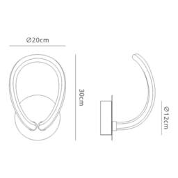 Netlighting Knot Led Wall Lamp 12W LED 3000K 900lm IP20 Chrome in Grey - thumbnail 2