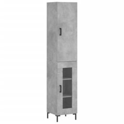 Berkfield Home Highboard Concrete Grey 34.5x34x180 cm Engineered Wood - thumbnail 2