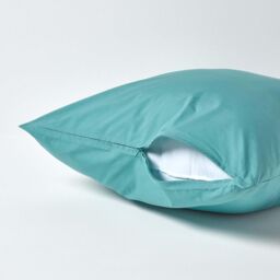 Homescapes Continental Egyptian Cotton Pillowcase 200 TC, 60 x 60 cm in Teal - thumbnail 3