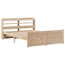 Berkfield Home Beautiful Bed Frame with Headboard without Mattress 135x190 cm Double in Light Tan - thumbnail 1