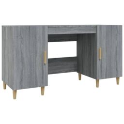 Berkfield Home Desk Grey Sonoma 140x50x75 cm Engineered Wood - Size: 140 x 50 x 75 cm - thumbnail 2