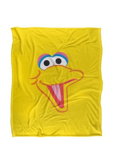 Sesame Street Big Bird Head Silky Touch Super Soft Throw Blanket 152 X 127 cm in White - image 1