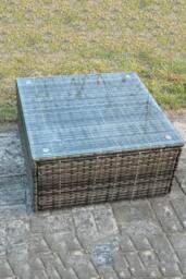Fimous Lounge Rattan Sofa Set With 2 Table Stool Outdoor Furniture Side Table in Dark Grey - thumbnail 3