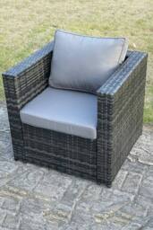 Fimous Lounge Rattan Sofa Set With 2 Table Stool Outdoor Furniture Side Table in Dark Grey - thumbnail 2