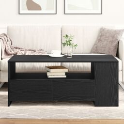 Berkfield Home Black Oak Coffee Table 102x55x43.5 cm Made from Engineered Wood - thumbnail 4