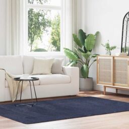Berkfield Home Shaggy Rug High Pile NAVARRA Navy 160x230 cm Polyester in Blue - Size: Medium - thumbnail 1