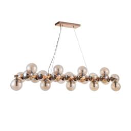 Netlighting Modern Hanging Pendant Golden 25 Light with Cognac Shade G9 in Gold - thumbnail 1