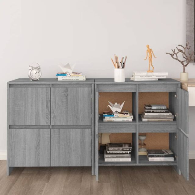Berkfield Home Sideboards 2 pcs Grey Sonoma 70x41x75 cm Engineered Wood - Size: 70 x 41 x 75 cm - image 1