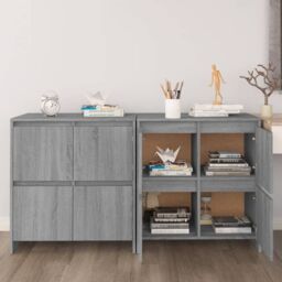 Berkfield Home Sideboards 2 pcs Grey Sonoma 70x41x75 cm Engineered Wood - Size: 70 x 41 x 75 cm - thumbnail 1