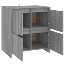 Berkfield Home Sideboards 2 pcs Grey Sonoma 70x41x75 cm Engineered Wood - Size: 70 x 41 x 75 cm - thumbnail 6