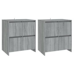 Berkfield Home Sideboards 2 pcs Grey Sonoma 70x41x75 cm Engineered Wood - Size: 70 x 41 x 75 cm - thumbnail 2