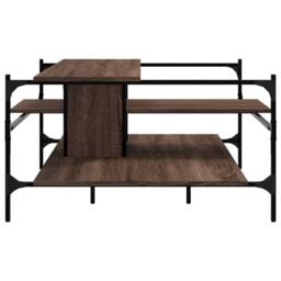 Berkfield Home Decorative Coffee Table Brown Oak 100x100x48.5 cm Engineered¬†Wood - thumbnail 6