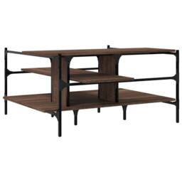 Berkfield Home Decorative Coffee Table Brown Oak 100x100x48.5 cm Engineered¬†Wood - thumbnail 7
