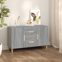 Berkfield Home Sideboard Grey Sonoma 100x36x60 cm Engineered Wood - Size: 100 x 36 x 60 cm - thumbnail 2