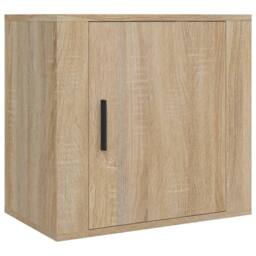 Berkfield Home Elegant Wall-mounted Bedside Cabinets 2 pcs Sonoma Oak 50x30x47 cm in Light Brown - Size: 50 x 30 x 47 cm - thumbnail 5