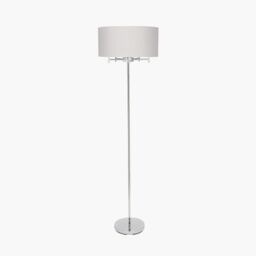 Ruma Tall Silver 5 Light Metal Floor Lamp Art Deco Elegant Lighting Drum Shade