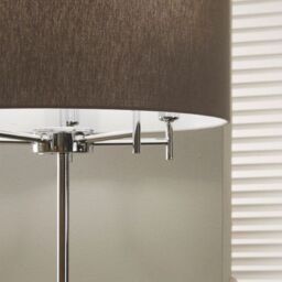 Ruma Tall Silver 5 Light Metal Floor Lamp Art Deco Elegant Lighting Drum Shade - thumbnail 4
