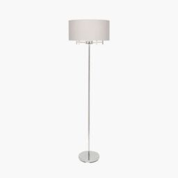 Ruma Tall Silver 5 Light Metal Floor Lamp Art Deco Elegant Lighting Drum Shade - thumbnail 2
