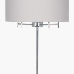 Ruma Tall Silver 5 Light Metal Floor Lamp Art Deco Elegant Lighting Drum Shade - thumbnail 3