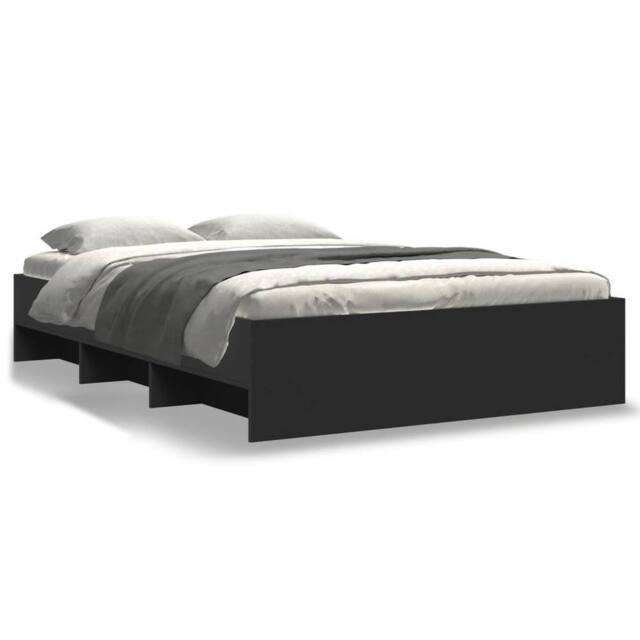 Berkfield Home Bed Frame without Mattress Black 120x200 cm Engineered Wood - Size: Small Double - image 1