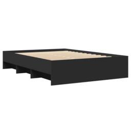 Berkfield Home Bed Frame without Mattress Black 120x200 cm Engineered Wood - Size: Small Double - thumbnail 4