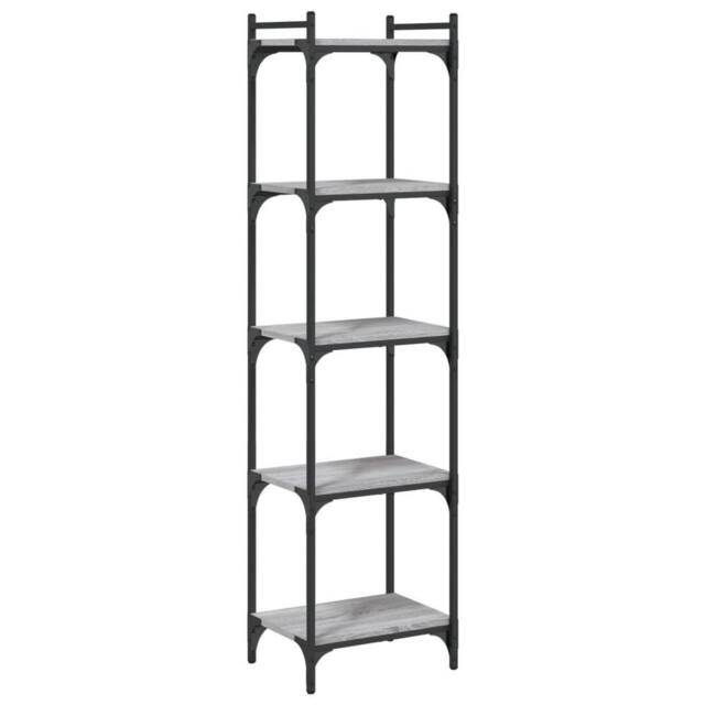 Berkfield Home Bookcase 5-Tier Grey Sonoma 40x30x154 cm Engineered Wood - Size: 40 x 30 x 154 cm - image 1