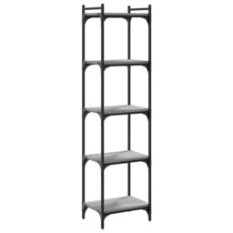 Berkfield Home Bookcase 5-Tier Grey Sonoma 40x30x154 cm Engineered Wood - Size: 40 x 30 x 154 cm - thumbnail 6