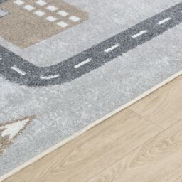 Livabliss Lilian - Kids Beige Grey Orange Blue Washable Rug for Children's Rooms - Size: 140 cm x 200 cm - thumbnail 3