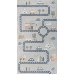 Livabliss Lilian - Kids Beige Grey Orange Blue Washable Rug for Children's Rooms - Size: 140 cm x 200 cm - thumbnail 2
