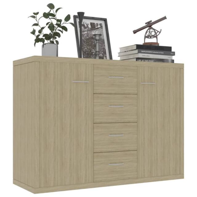 Berkfield Home Sideboard Sonoma Oak 88x30x65 cm Engineered Wood in Light Tan - Size: 88 x 30 x 65 cm - image 1