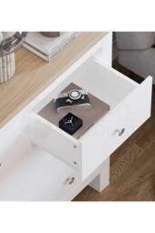 HD Designs 4 Drawer Storage Cabinet Sideboard Unit Bedroom Hallway in White - thumbnail 3