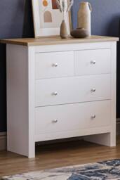 HD Designs 4 Drawer Storage Cabinet Sideboard Unit Bedroom Hallway in White