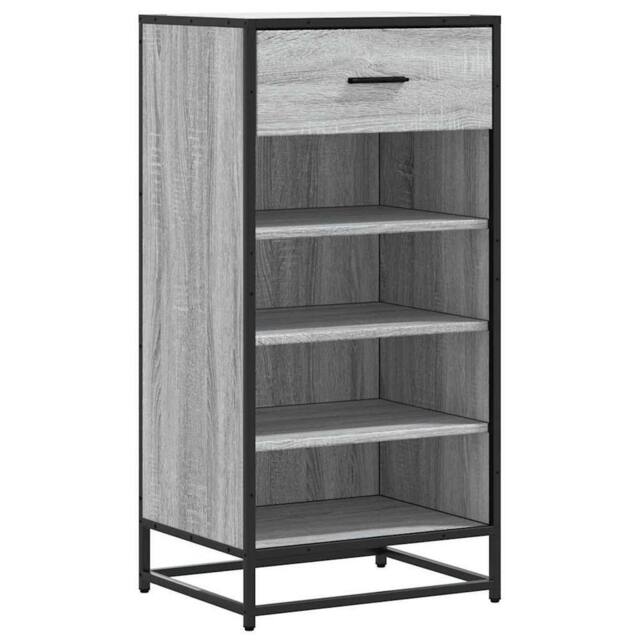 Berkfield Home Shoe Rack Grey Sonoma 48x38x97.5 cm Engineered Wood - image 1