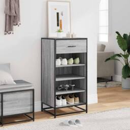 Berkfield Home Shoe Rack Grey Sonoma 48x38x97.5 cm Engineered Wood - thumbnail 3