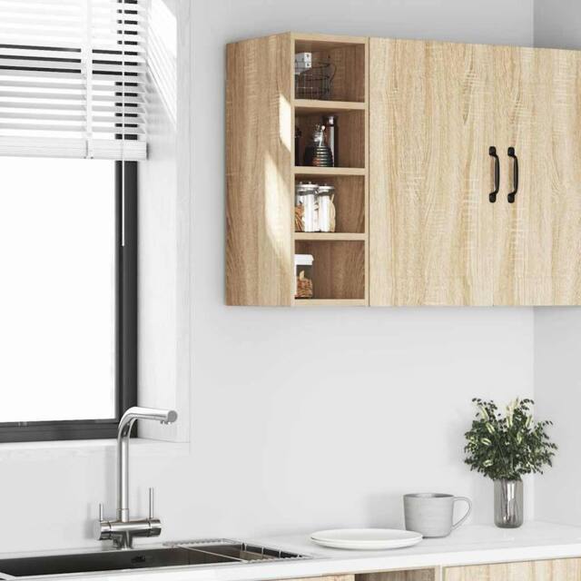 Berkfield Home Hanging Cabinet Sonoma Oak 20x29.5x60 cm Engineered Wood in Light Brown - image 1