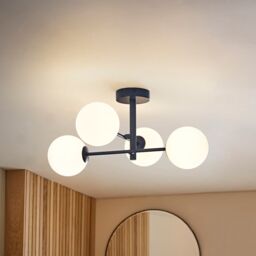 ValueLights Darla Matte 4 Way Frosted Globe IP44 Rated Bathroom Ceiling Light in Mid Navy - thumbnail 1