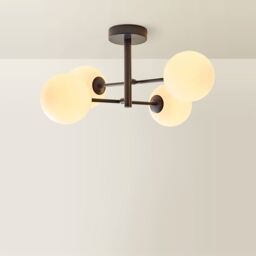 ValueLights Darla Matte 4 Way Frosted Globe IP44 Rated Bathroom Ceiling Light in Mid Navy - thumbnail 3