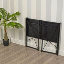 EONLION Rectangle Black Wooden Folding Table Steel Legs Computer Work Office Desk - thumbnail 5