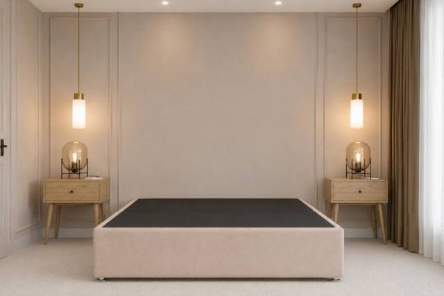 Chester & Oakley Alure Plush Divan Bed Base With No Drawers in Stone - Size: Double - image 1