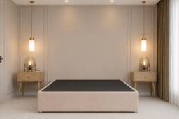 Chester & Oakley Alure Plush Divan Bed Base With No Drawers in Stone - Size: Double - thumbnail 1